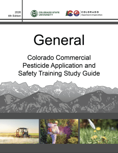 Cover of the General Colorado Commercial Pesticide Application and Safety Training Study Guide.