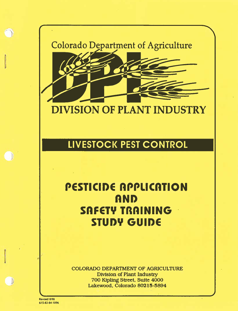 Study Guides Colorado Environmental Pesticide Eduction Program