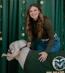 Abbey Tuhkanen and Cam the Ram
