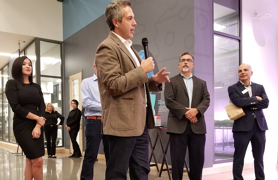 man giving presentation