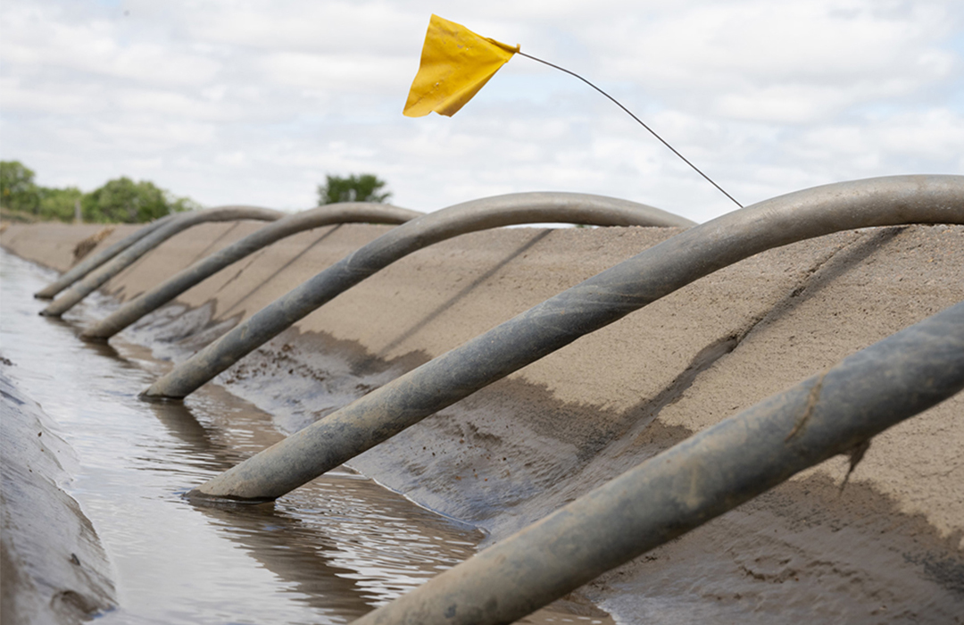 Irrigation pipes in canal