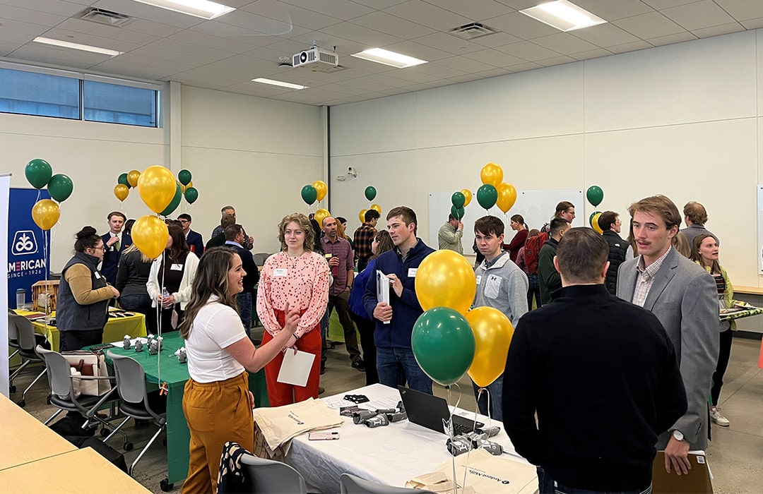 Students mingle at the fall mixer.