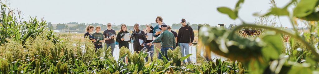 students in field course