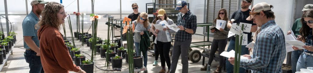 students in greenhouse