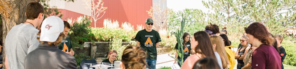 A group of students outside