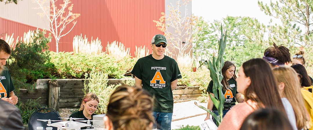 A group of students outside