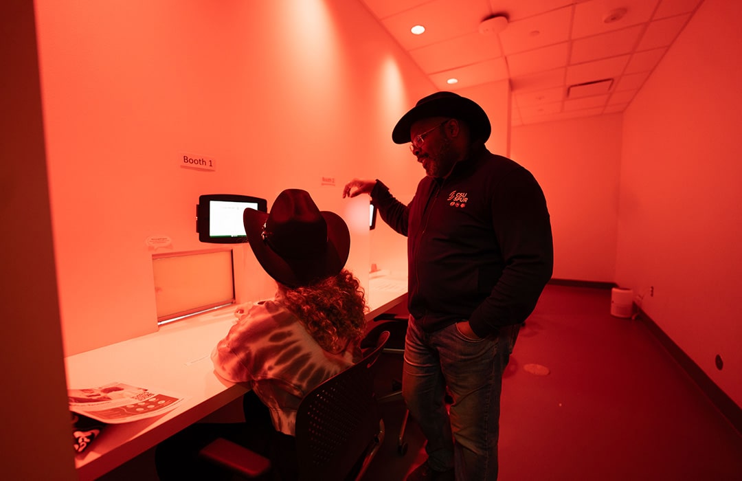 People in Sensory Booth